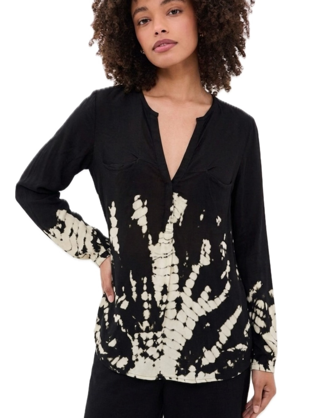 Young Fabulous & Broke Tie Dye Snake Print Top Womens Size Small Long Sleeve